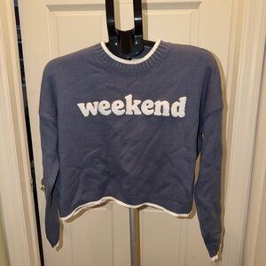 Sincerely Jules Cropped Sweater Size Medium Weekend Pullover #coquette #preppy